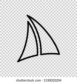 line sail icon isolated on transparent background