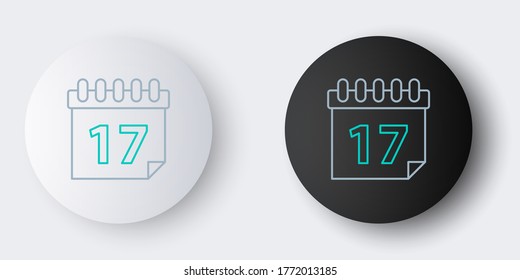 Line Saint Patricks day with calendar icon isolated on grey background. Date 17 March. Colorful outline concept. Vector