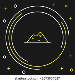 Salz-Symbol einzeln auf schwarzem Hintergrund. Farbiges Umrisskonzept Vektorgrafik