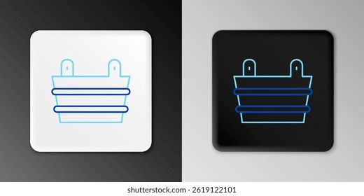Line Sauna bucket icon isolated on grey background. Colorful outline concept. Vector