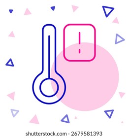 Línea Sauna icono del termómetro aislado sobre fondo blanco. Sauna y equipo de baño. Concepto de contorno colorido. Vector