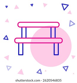 Line Sauna wood bench icon isolated on white background. Colorful outline concept. Vector