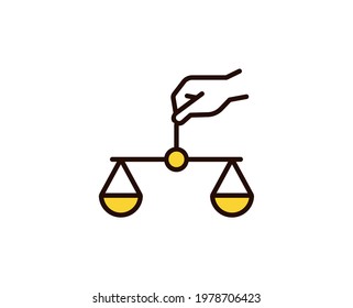 Line Scale icon isolated on white background. Outline symbol for website design, mobile application, ui. Scale pictogram. Vector illustration, editorial stroсk. 