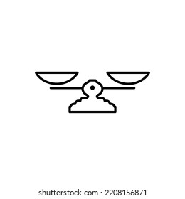  line  scales icon. vector symbol of the scales with shadow on a grey background
