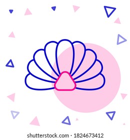 Line Scallop sea shell icon isolated on white background. Seashell sign.Colorful outline concept. Vector Illustration