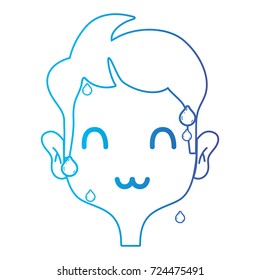 line scared man with hairstyle design