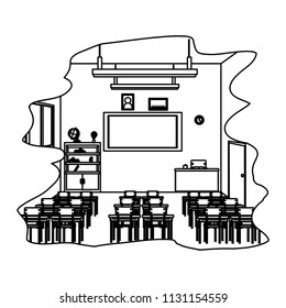 line school classroom with education utensils to study