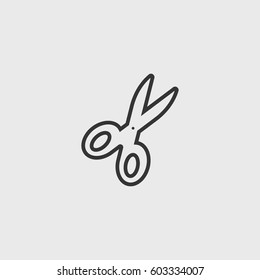 Line scissors icon illustration isolated vector sign symbol