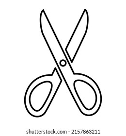 Line scissors icon. Vector illustration isolated on white background
