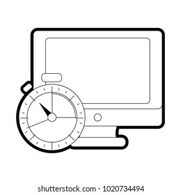 line screen computer technology and chronometer time