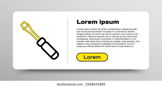 Line Screwdriver icon isolated on white background. Service tool symbol. Colorful outline concept. Vector