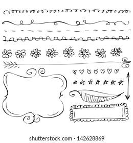 line scribble doodle hand frame draw black white rectangle drawing.vector new awesome nails drawn doodle framing vector design useful for any project where a contact of human touching is requireds ass