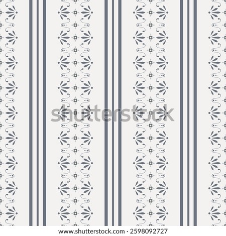Line Seamless floral pattern ticking Background Digital striped Paper for home decor and fabric. Linen border rustic cottagecore style texture