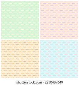 Line seamless pattern, Abstract geometric background, Abstract pattern simple shape, Line background set, vector illustration.