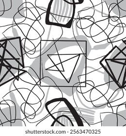 line seamless pattern black and white color