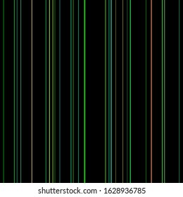 Line seamless pattern. Color lines on black background. Abstract stripes, geometric modern design. Simple repeat ornament. Design wallpaper textile, fabric. Elegant fashion style Vector illustration