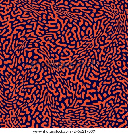 Line seamless pattern. Repeating brain patterns. Turing shape background. Repeated system lines. Organic texture. Crazy wave. Irregular diffusion for design prints. Trippy wavy. Vector illustration