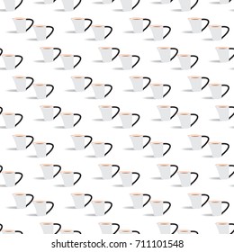 Line seamless pattern for textile and design , Cup coffee pattern . 