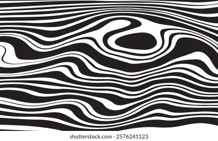 Line Seamless Pattern, Wood Texture, Background Black and White Vector Illustration