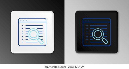 Line Search engine icon isolated on grey background. Colorful outline concept. Vector