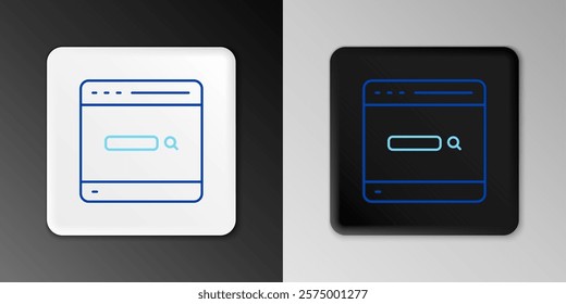 Line Search engine icon isolated on grey background. Colorful outline concept. Vector
