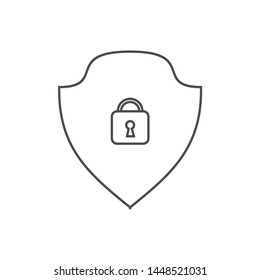 line Secure protection abstract logo vector illustration