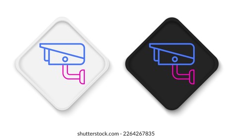 Line Security camera icon isolated on white background. Colorful outline concept. Vector