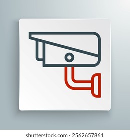 Line Security camera icon isolated on white background. Colorful outline concept. Vector