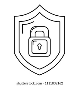 line security shield and padlock protection symbol