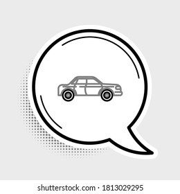 Line Sedan car icon isolated on grey background. Colorful outline concept. Vector