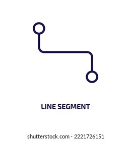 line segment icon from geometry collection. Thin linear line segment, segment, business outline icon isolated on white background. Line vector line segment sign, symbol for web and mobile