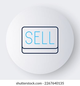 Line Sell button icon isolated on white background. Financial and stock investment market concept. Colorful outline concept. Vector