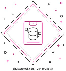 Line Server, Data, Web Hosting ícone isolado no fundo branco. Conceito de contorno colorido. Vetor