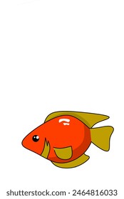 Line set of cute cartoon fish icons. Sea marine animal. Baby collection. Flat design.
