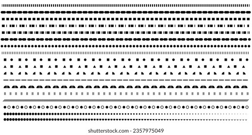 Line set. Dividers vector set isolated on white background.