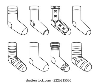 Line set of socks with dsifferent design