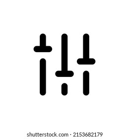 Line Settings Slider Bar Icon. Equalizer Or Sound Mixer Symbol In Simple Linear Style. Vector EPS 10