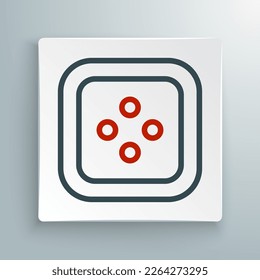 Line Sewing button for clothes icon isolated on white background. Clothing button. Colorful outline concept. Vector