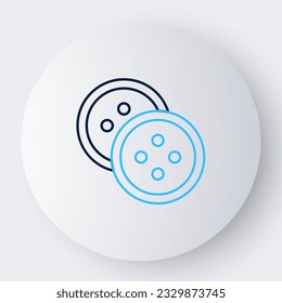 Line Sewing button for clothes icon isolated on white background. Clothing button. Colorful outline concept. Vector