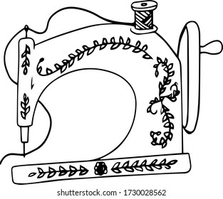 Liniennähmasin, Nadelbaudoodles Vektorgrafik