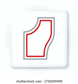 Line Sewing Pattern icon isolated on white background. Markings for sewing. Colorful outline concept. Vector