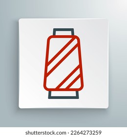 Line Sewing thread on spool icon isolated on white background. Yarn spool. Thread bobbin. Colorful outline concept. Vector