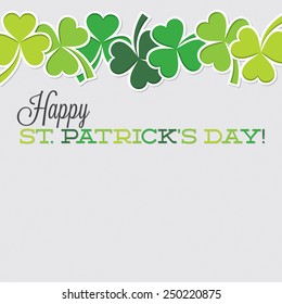 Line of shamrocks St. Patrick's Day card in vector format.