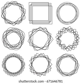 line shape of art frame set-black