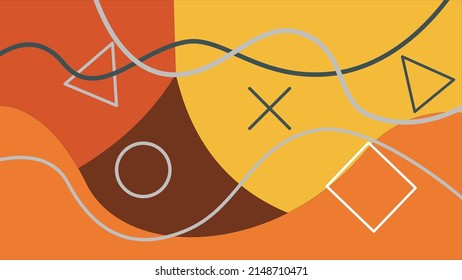line and shape  background with boho color design