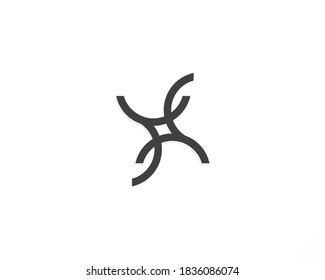 line shape and black concept logo design template