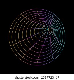 Line shape circle abstrac spider webs full color