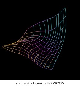 Line shape grid wave effect black color