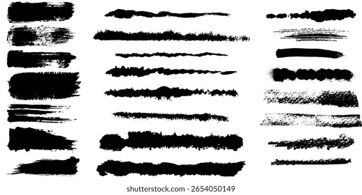 Forma da linha marcador grunge seta sublinhado conjunto de elementos de pincel cardíaco. 