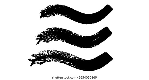 Forma da linha marcador grunge seta sublinhado conjunto de elementos de pincel cardíaco. Moderno